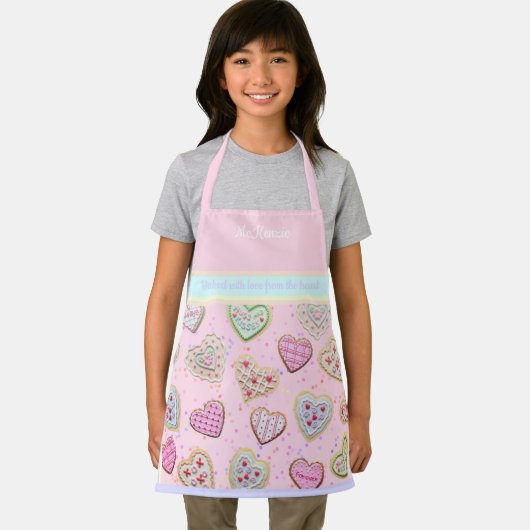 Moeder Dochter Aangepast hart Koekjes Pastel Apron Schort (Insitu)