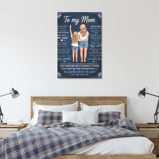 Moeder-Dochter Band Kunstprint – Sentimenteel Blon Canvas Afdruk (Insitu (Slaapkamer))