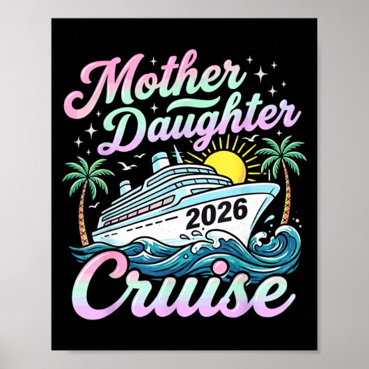 Moeder-dochter cruise 2026 gezinscruise poster (Voorkant)
