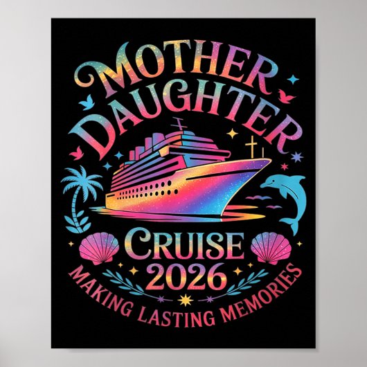 Moeder dochter cruise 2026 vakantietrip bijpassend poster (Voorkant)