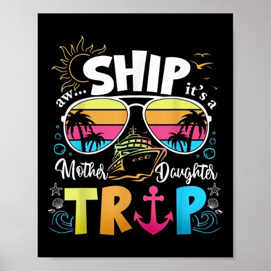 Moeder Dochter Cruise Mama Dochter Trip Funny Vac Poster (Voorkant)