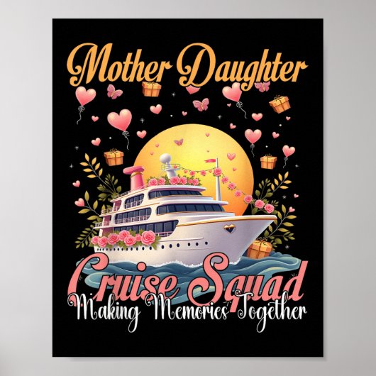 Moeder Dochter Cruise Squad 2025 Grappige Moeder M Poster (Voorkant)