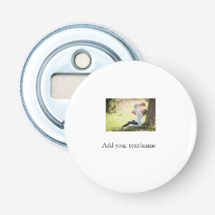 Moeder dochter familie foto naam toevoegen afbeeld button flesopener