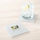 Moeder dochter familie foto naam toevoegen afbeeld glazen onderzetter (Schuin)