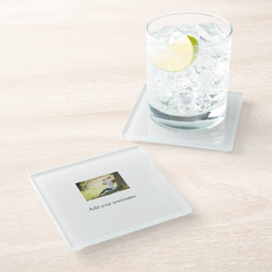 Moeder dochter familie foto naam toevoegen afbeeld glazen onderzetter (Schuin)