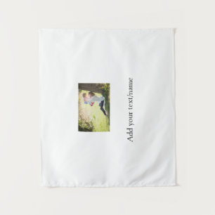 Moeder dochter familie foto naam toevoegen afbeeld wandkleed