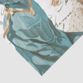 Moeder Dochter Frans Script Blue Flower  Tissuepapier (Detail)