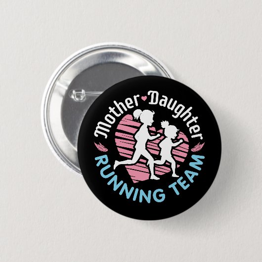 Moeder Dochter Hardloop Team Ronde Button 5,7 Cm (Voorkant /achterkant)