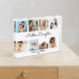 Moeder Dochter Kalligrafie | Aangepaste fotocollag Fotoblokken