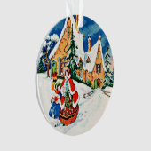 Moeder Dochter Kerstmis Victoriaanse Art deco Ornament (voorkant)