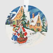 Moeder Dochter Kerstmis Victoriaanse Art deco Ornament (achterkant)