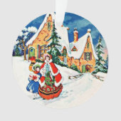 Moeder Dochter Kerstmis Victoriaanse Art deco Ornament (voorkant)