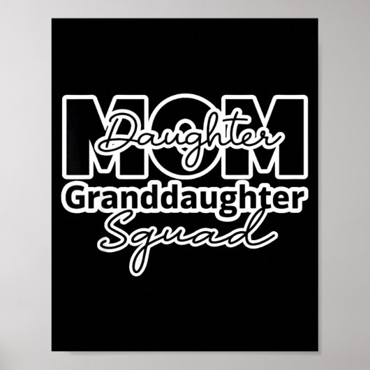 Moeder dochter kleindochter squad bijpassende moed poster (Voorkant)