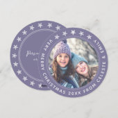 Moeder Dochter Lavender Persoonlijk kerstfeest Feestdagenkaart (Voorkant / Achterkant)