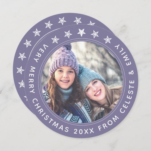 Moeder Dochter Lavender Persoonlijk kerstfeest Feestdagenkaart (Voorkant / Achterkant)