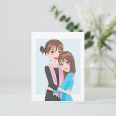 Moeder dochter liefde briefkaart (Staand voorkant)