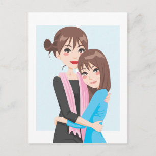 Moeder dochter liefde briefkaart
