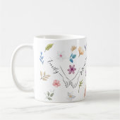 Moeder dochter moderne bloemen houden hand koffiemok (Links)