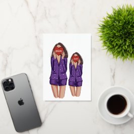 Moeder, dochter, moederdag, cadeau, folie wenskaart