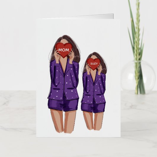 Moeder, dochter, moederdag, cadeau, folie wenskaart (Voorkant)