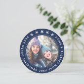 Moeder Dochter Navy Blue, speciaal gepersonaliseer Feestdagenkaart (Staand voorkant)