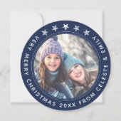 Moeder Dochter Navy Blue, speciaal gepersonaliseer Feestdagenkaart (Voorkant)