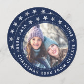 Moeder Dochter Navy Blue, speciaal gepersonaliseer Feestdagenkaart (Voorkant / Achterkant)