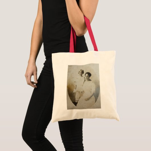 Moeder & Dochter Ovaal Masker Vaste RPPC BW Foto A Tote Bag (Voorkant (product))