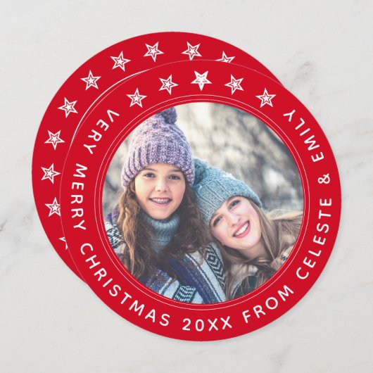 Moeder Dochter Red  kerst Feestdagenkaart (Voorkant / Achterkant)