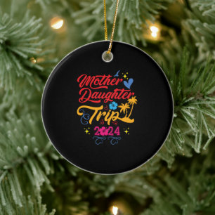 Moeder Dochter Reis 2024 Zomer Familie Matching Keramisch Ornament