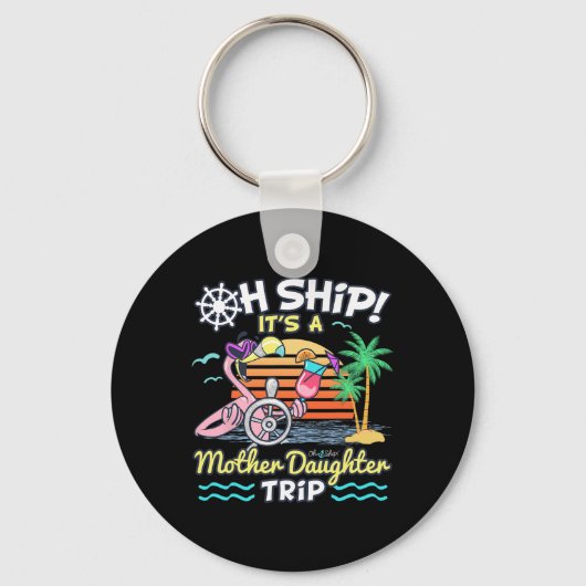 Moeder Dochter Reis Matching Moeder Dochter Cruise Sleutelhanger (Voorkant)