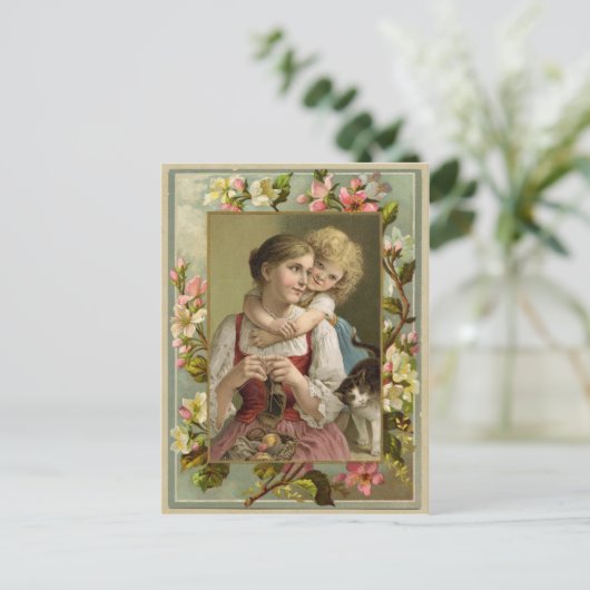 Moeder & Dochter  Reproductie Briefkaart (Staand voorkant)