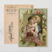 Moeder & Dochter  Reproductie Briefkaart (Voorkant / Achterkant)