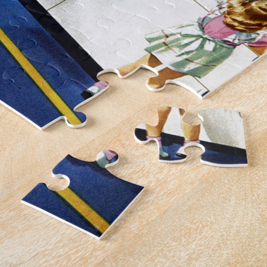 Moeder/dochter Retro Kitchen #2 Legpuzzel (Zijkant)