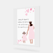 Moeder & Dochter Roze Hart Silhouet Acryl Bord (Hoek)