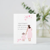 Moeder & Dochter Roze Hart Silhouet Briefkaart (Staand voorkant)