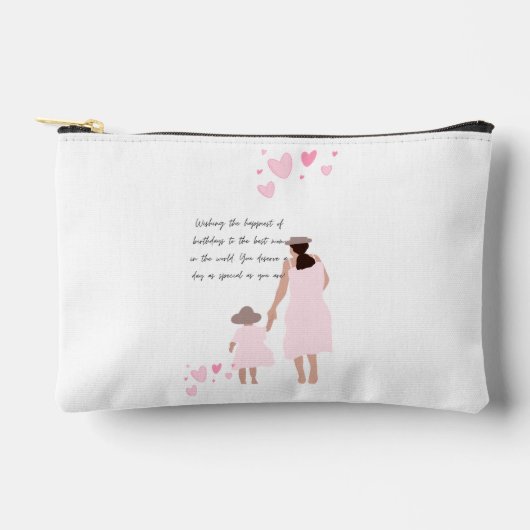 Moeder & Dochter Roze Hart Silhouet Etui (Voorkant)