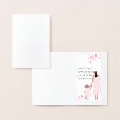 Moeder & Dochter Roze Hart Silhouet Folie Kaarten (Display)