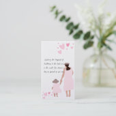 Moeder & Dochter Roze Hart Silhouet Informatiekaartje (Staand voorkant)