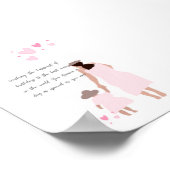 Moeder & Dochter Roze Hart Silhouet Poster (Hoek)