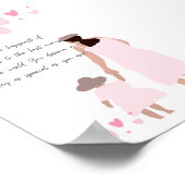 Moeder & Dochter Roze Hart Silhouet Poster (Hoek)