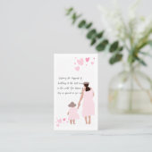 Moeder & Dochter Roze Hart Silhouet Visitekaartje (Staand voorkant)