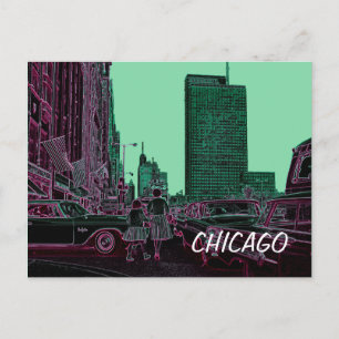 Moeder Dochter Shopping Michigan Ave Chicago 1961 Briefkaart