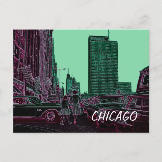 Moeder Dochter Shopping Michigan Ave Chicago 1961 Briefkaart (Voorkant)
