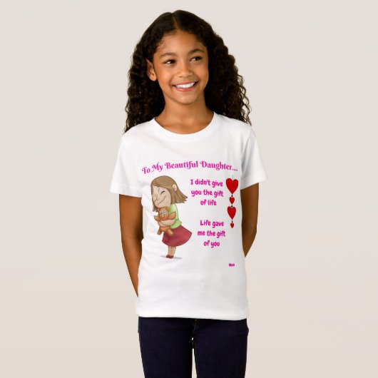 Moeder Dochter T-Shirt met moederdochtercitaat (Voorkant volledig)