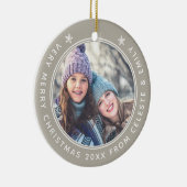 Moeder Dochter Taupe Merry Kerstry Keramisch Ornament (Rechts)