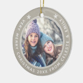 Moeder Dochter Taupe Merry Kerstry Keramisch Ornament (Links)