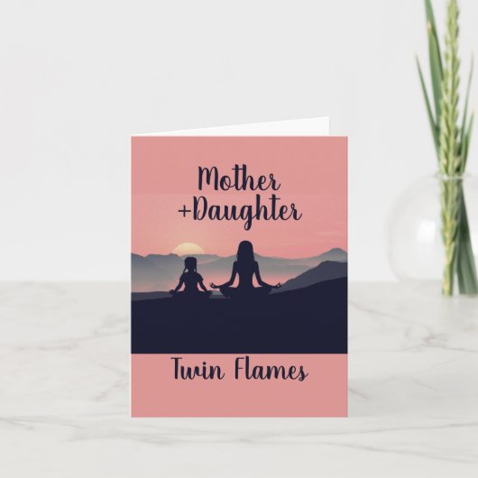 Moeder Dochter Twin Flames Kaart (Voorkant)