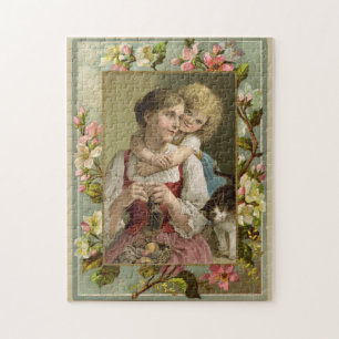 Moeder & Dochter Vintage Reproductie Legpuzzel