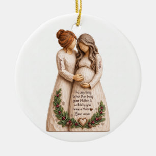 Moeder-dochter zwangere kerstcadeau ornament